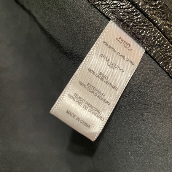 Frame Atelier Lamb Leather Snap Front Trucker Jacket Noir Black Size L - Picture 7 of 8